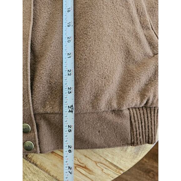 L.L Bean Vintage Wool Bomber Jacket Women's Size L Brown Made in USA - Picture 16 of 16